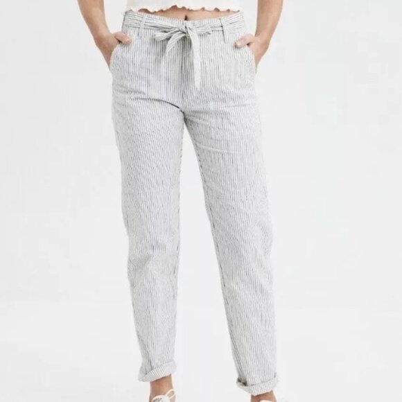 American Eagle Hi-Rise Tapered Striped Pant Sz 6 - Picture 1 of 6